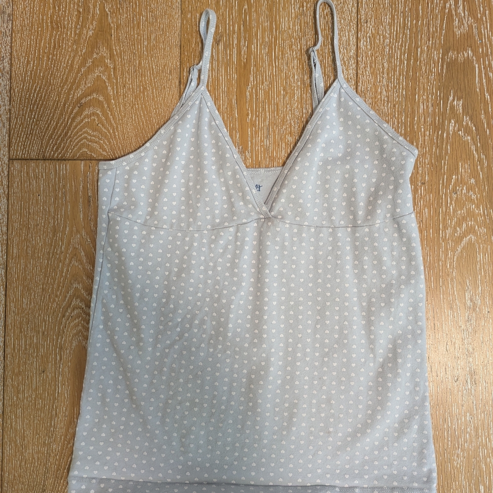 Brandy Melville Blue And White Polka Dot Tank Top
